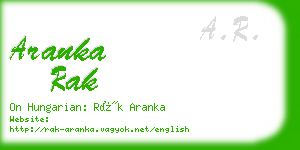aranka rak business card
